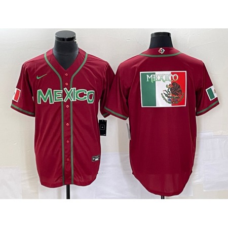 Men's Mexico Baseball 2023 Red World Baseball Classic Team Big Logo Stitched Jersey