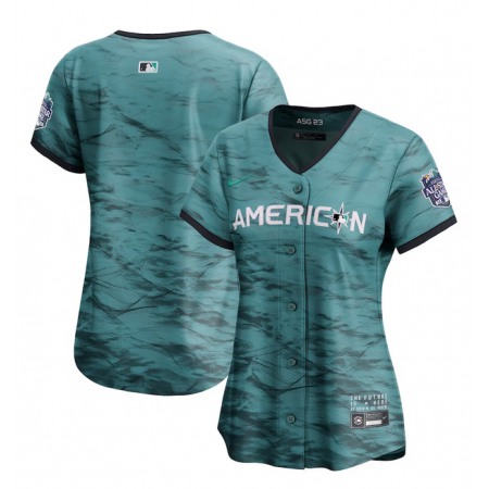 Women's Blank 2023 All-star Teal Stitched Baseball Jersey(Run Small)