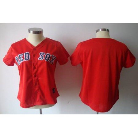 Red Sox Blank Red Women's Fashion Stitched MLB Jersey