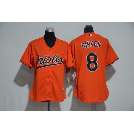 Women's Baltimore Orioles #8 Cal Ripken Majestic Orange Alternate Cool Base Player Stitched MLB Jersey