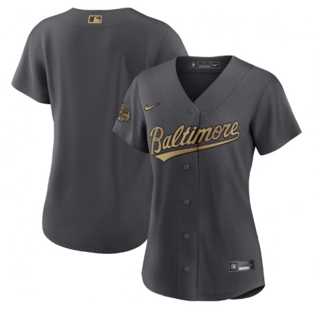 Women's Baltimore Orioles Blank 2022 All-Star Charcoal Stitched Baseball Jersey(Run Small)