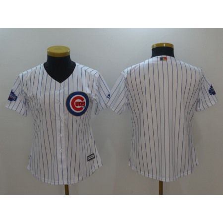 Women's Chicago Cubs Blank White Cool Base Stitched Baseball Jersey