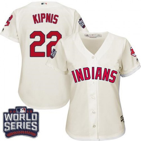 indians #22 Jason Kipnis Cream 2016 World Series Bound Women's Alternate Stitched MLB Jersey