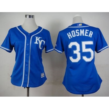 Royals #35 Eric Hosmer Blue Alternate 2 Women's Stitched MLB Jersey