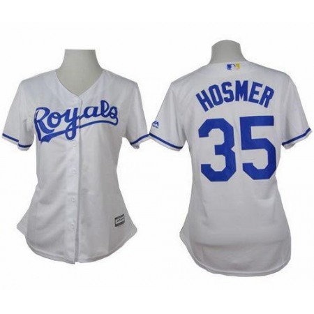 Royals #35 Eric Hosmer White Home Women's Stitched MLB Jersey