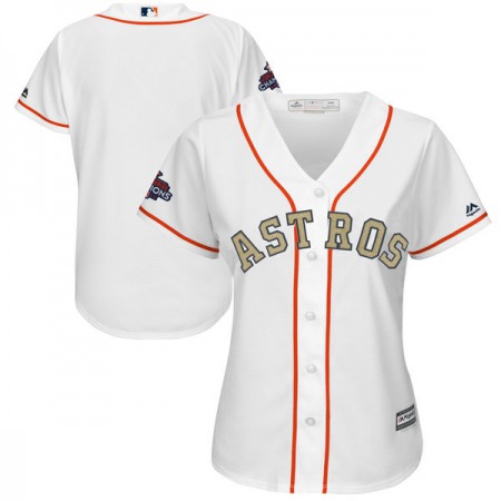 Women's Houston Astros Majestic White 2018 Gold Program Cool Base Team Stitched MLB Jersey