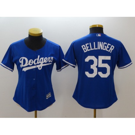 Women's Los Angeles Dodgers #35 Cody Bellinger Blue Cool Base Stitched MLB Jersey