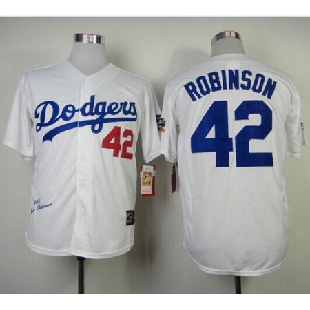 Women's Los Angeles Dodgers #42 Jackie Robinson White Throwback Stitched MLB Jersey(Run Small)