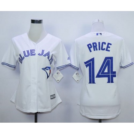 Blue Jays #14 David Price White Home Women's Stitched MLB Jersey