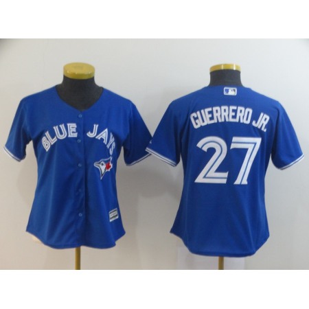 Women's New Toronto Blue Jays #27 Vladimir Guerrero Jr. Majestic Royal Cool Base Stitched MLB Jersey