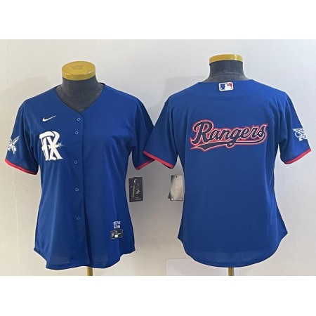 Women's Texas Rangers Royal 2023 City Connect With Patch Stitched Baseball Jersey(Run Small)