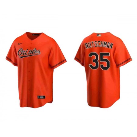 Youth Baltimore Orioles #35 Adley Rutschman Orange Cool Base Stitched Baseball Jersey