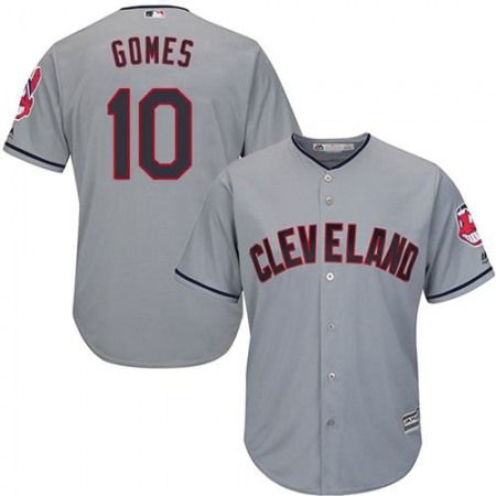 indians #10 Yan Gomes Grey Road Stitched Youth MLB Jersey