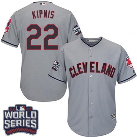 indians #22 Jason Kipnis Grey Road 2016 World Series Bound Stitched Youth MLB Jersey