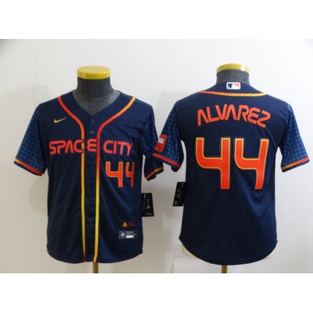 Youth Houston Astros #44 Yordan Alvarez 2022 Navy City Connect Stitched Jersey