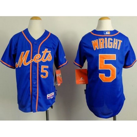 Mets #5 David Wright Blue Alternate Home Cool Stitched Youth MLB Jersey