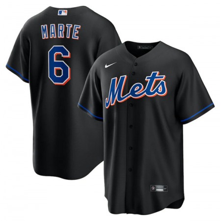 Youth New York Mets #6 Starling Marte Black Cool Base Stitched Jersey