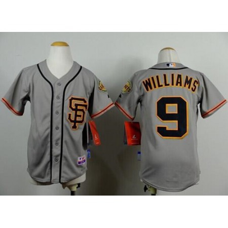 Giants #9 Matt Williams Grey Road 2 Cool Base Stitched Youth MLB Jersey