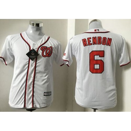 Nationals #6 Anthony Rendon White Cool Base Stitched Youth MLB Jersey