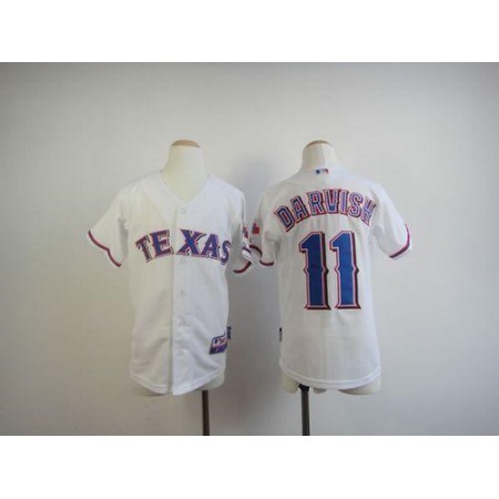 Rangers #11 Yu Darvish White Cool Base Stitched Youth MLB Jersey