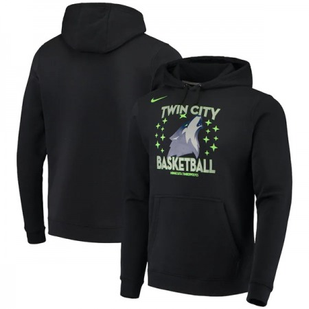 Men's Minnesota Timberwolves 2021 Black City Edition Story Club Pullover Hoodie