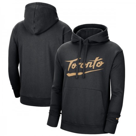 Men's Toronto Raptors 2021 Black City Edition Essential Logo Fleece Pullover Hoodie