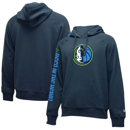 Men's Dallas Mavericks New Era Navy City Edition Logo Essential Pullover Hoodie