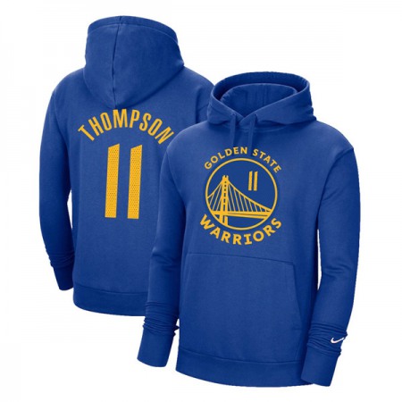 Men's Golden State Warriors #11 Klay Thompson 2021 Blue Pullover Hoodie