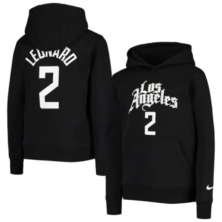 Men's Los Angeles Clippers #2 Kawhi Leonard 2021 Black Pullover Hoodie