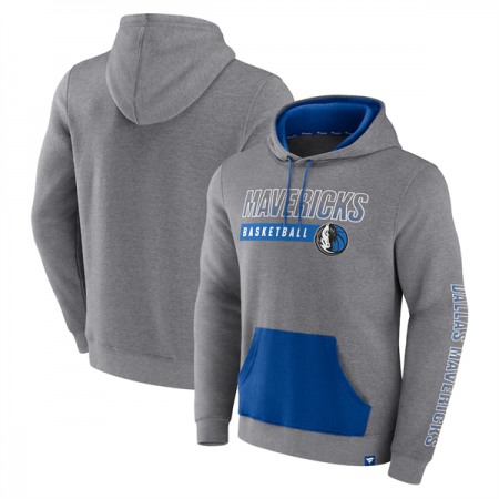 Men's Dallas Mavericks Heathered Gray Off The Bench Color Block Pullover Hoodie