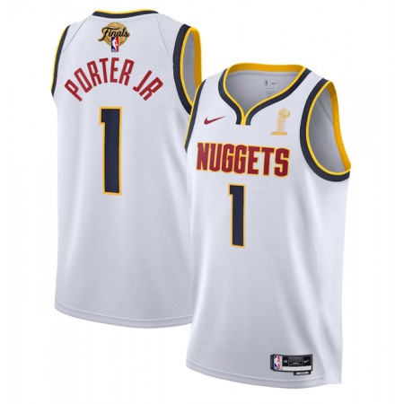 Men's Denver Nuggets #1 Michael Porter Jr. White 2023 Finals Association Edition Stitched Basketball Jersey