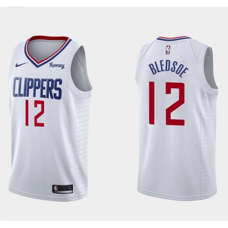 Men's Los Angeles Clippers #12 Eric Bledsoe White Association Edition Stitched Basketball Jersey