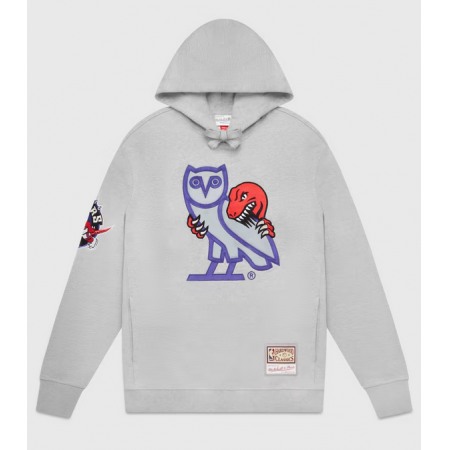 Men's Toronto Raptors OVO Jurassic Park OG Owl Grey Hoodie