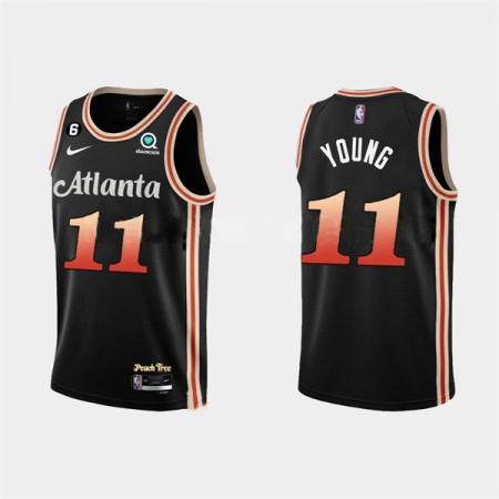 Men's Atlanta Hawks #11 Trae Young 2022-23 Black City Edition Stitched Basketball Jersey