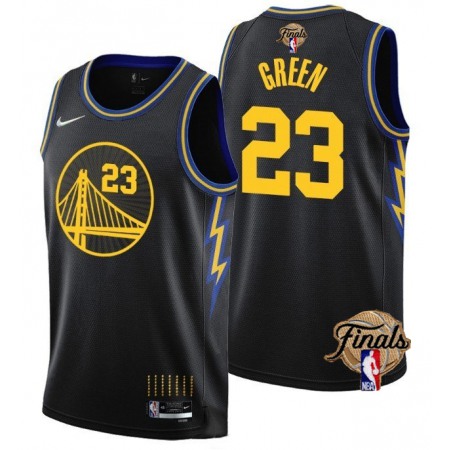 Men's Golden State Warriors #23 Draymond Green 2021/22 City Edition Black 75th Anniversary NBA Finals Stitched Basketball Jersey