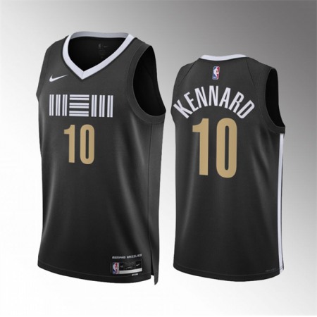 Men's Memphis Grizzlies #10 Luke Kennard Black 2023-24 City Edition Stitched Jersey