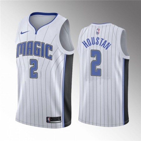 Men's Orlando Magic #2 Caleb Houstan White Association Edition Stitched Swingman Jersey