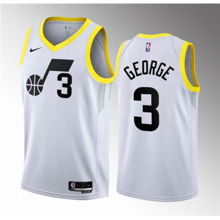 Men's Utah Jazz #3 Keyonte George White 2023 Draft Association Edition Stitched Basketball Jersey