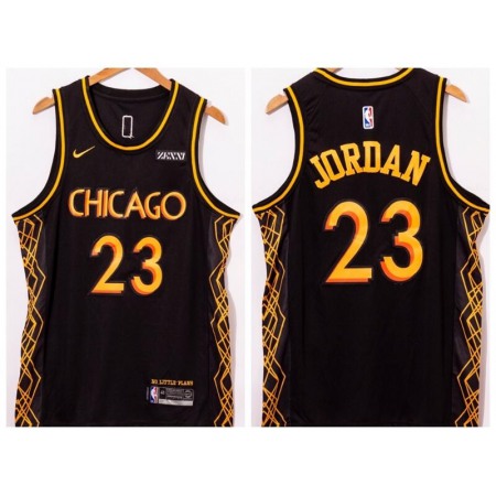 #23 Michael Jordan Black Motor City Edition 2020-21 Black Stitched Jersey