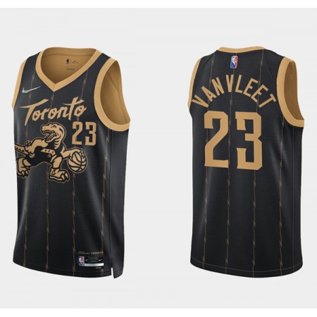 Men's Toronto Raptors #23 Fred Vanvleet 2021/22 City Edition Black 75th Anniversary Swingman Stitched Basketball Jersey