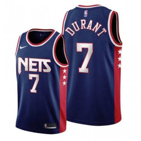 Men's Brooklyn Nets #7 Kevin Durant 2021/22 Navy City Edition Stitched Jersey