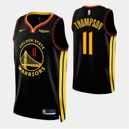 Men's Golden State Warriors #11 Klay Thompson Black 2023/24 City Edition Stitched Basketball Jersey