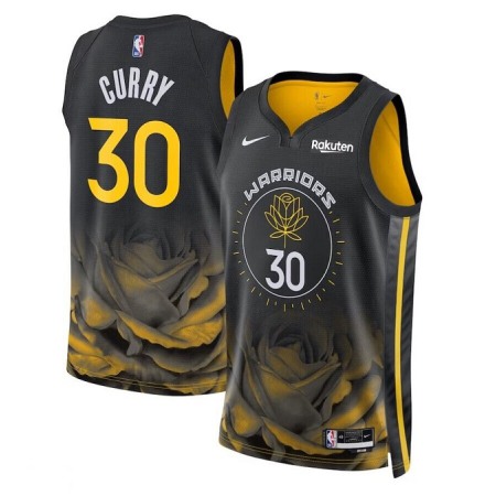 Men's Golden State Warriors #30 Stephen Curry 2022/2023 Black City edition Stitched Basketball Jersey