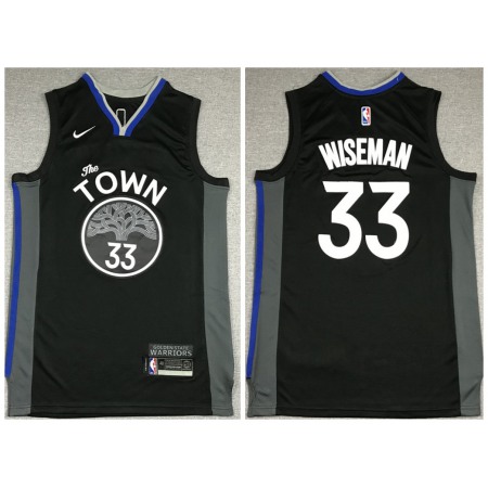 Men's Golden State Warriors #33 James Wiseman Black 2019 City Edition Stitched NBA Jersey