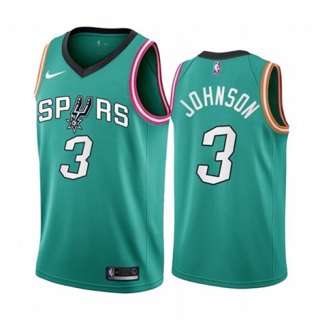 Men's San Antonio Spurs #3 Keldon Johnson 2022/23 Teal City Edition Stitched Jersey