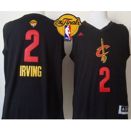 Cavaliers #2 Kyrie Irving Black New Fashion The Finals Patch Stitched NBA Jersey