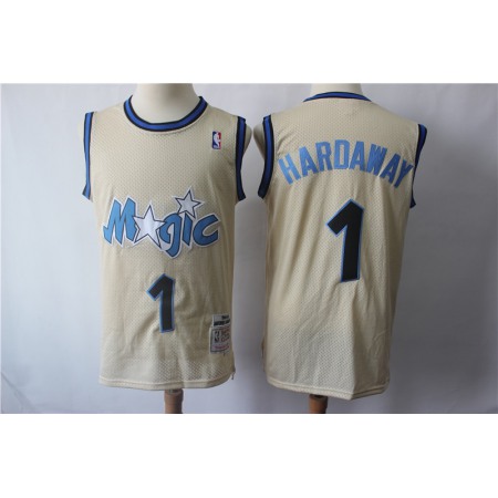 Magic #1 Penny Hardaway Cream Hardwood Classics Stitched Jersey