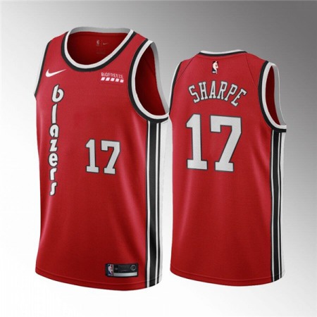 Men's Portland Trail Blazers #17 Shaedon Sharpe Red Classic Edition Stitched Basketball Jersey