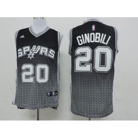 Spurs #20 Manu Ginobili Black Resonate Fashion Swingman Stitched NBA Jersey