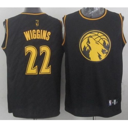 Timberwolves #22 Andrew Wiggins Black Precious Metals Fashion Stitched NBA Jersey